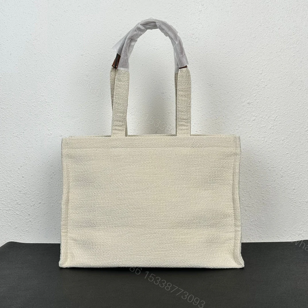 View 6 of CELINE LARGE CABAS THAIS IN TEXTILE WITH JACQUARD IN WHITE 41CM