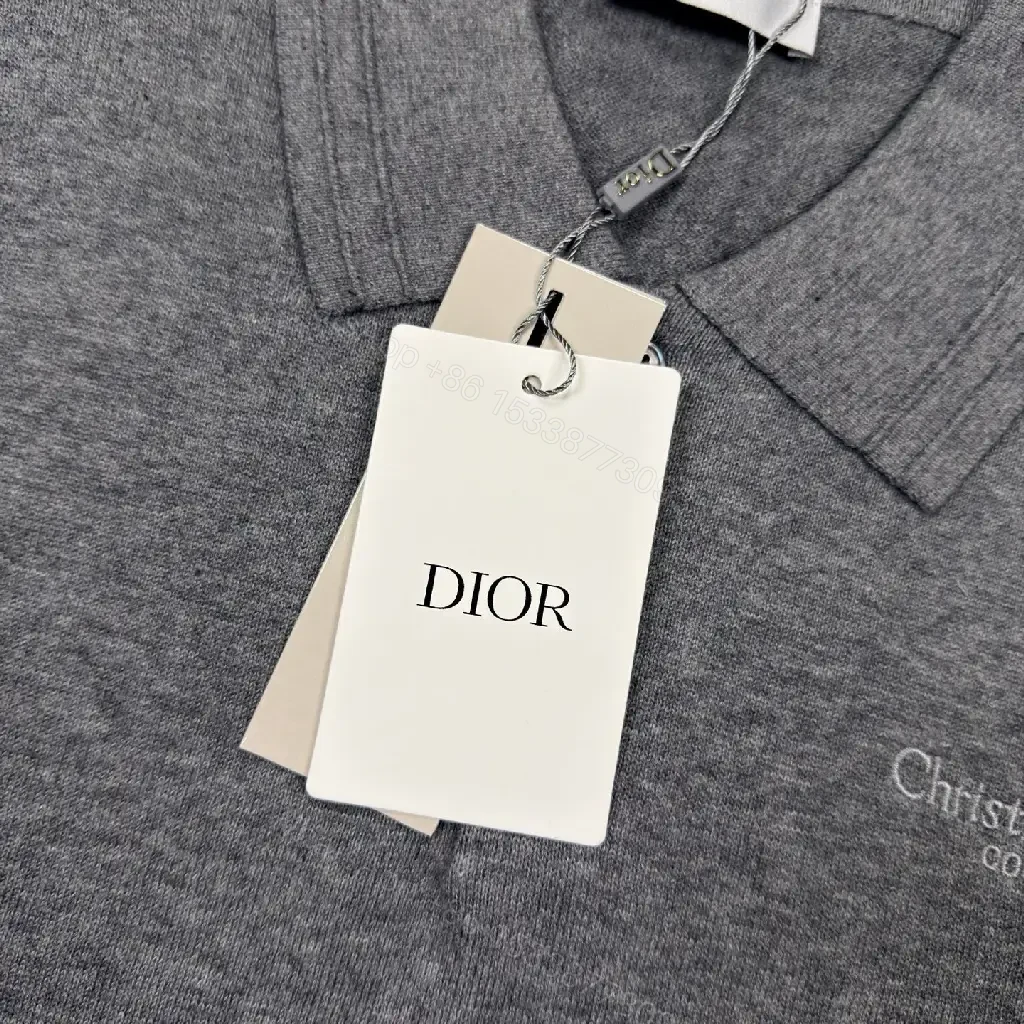 View 9 of Polished Knit Polo: Subtle Dior-Couture Texture Polo Shirt
