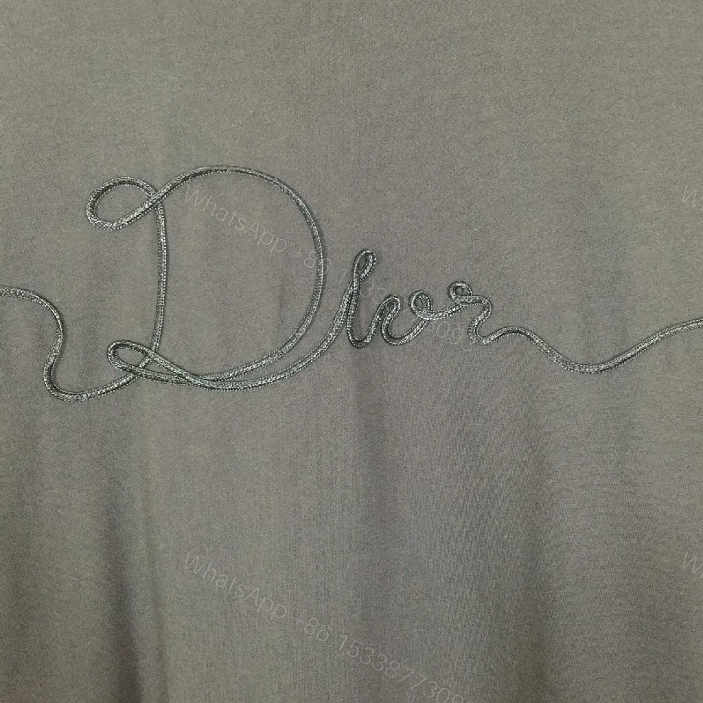 View 4 of Charcoal Black Cotton Blend Tee Dress with Subtle Embroidery