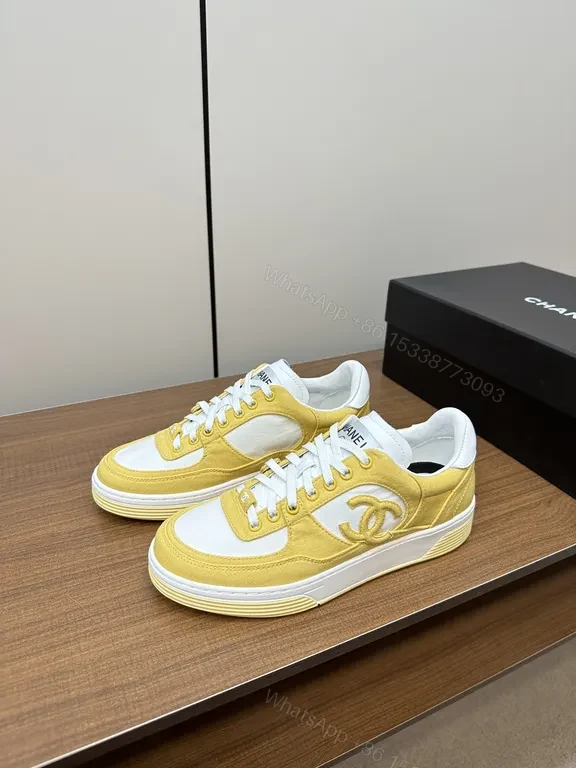 View 4 of Vibrant Two-Tone CHANEL-Inspired Luxe Sneakers