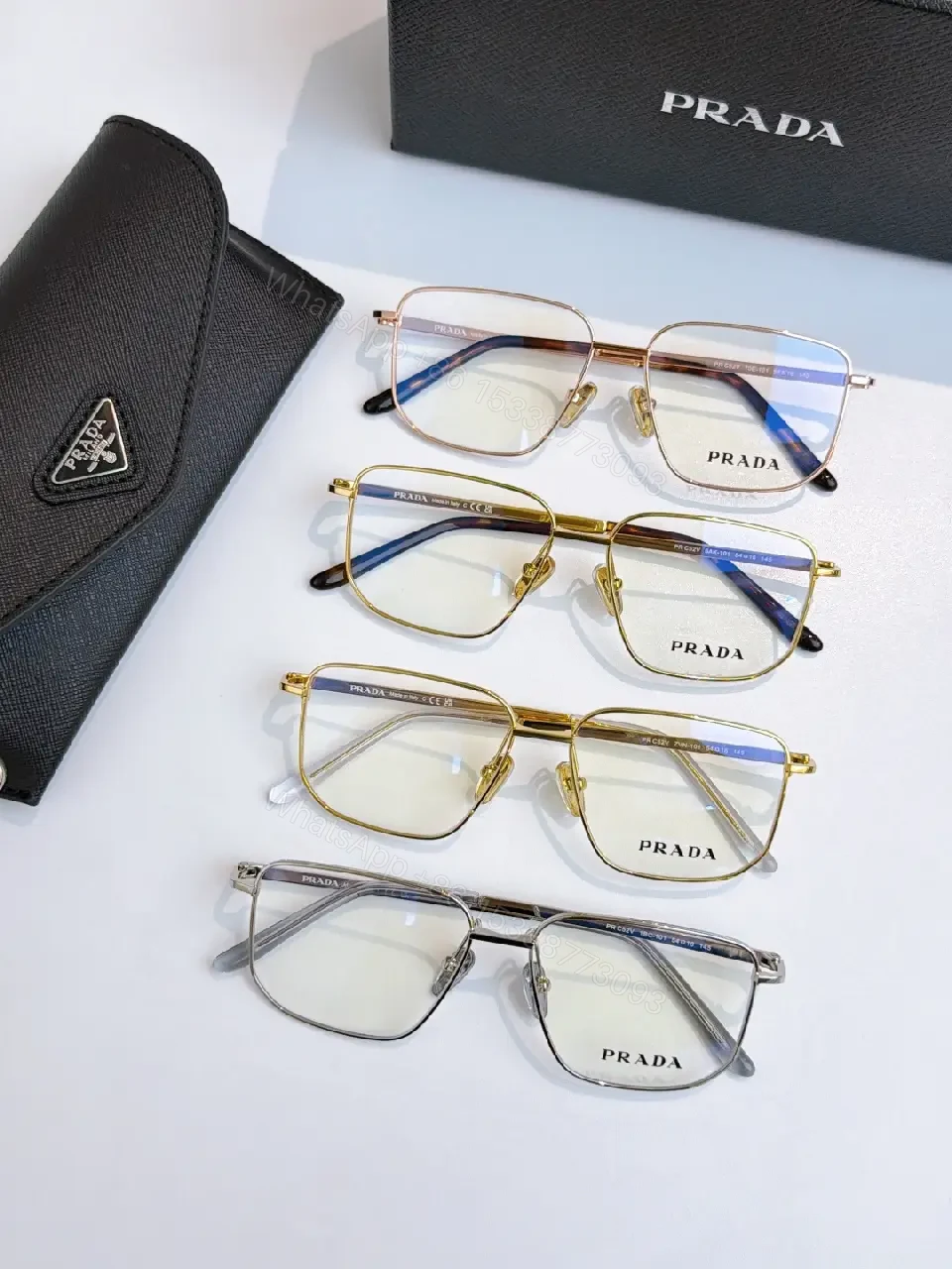 View 4 of Gold-Tone Rectangular Glasses: Luxury-Feel Precision Eyewear