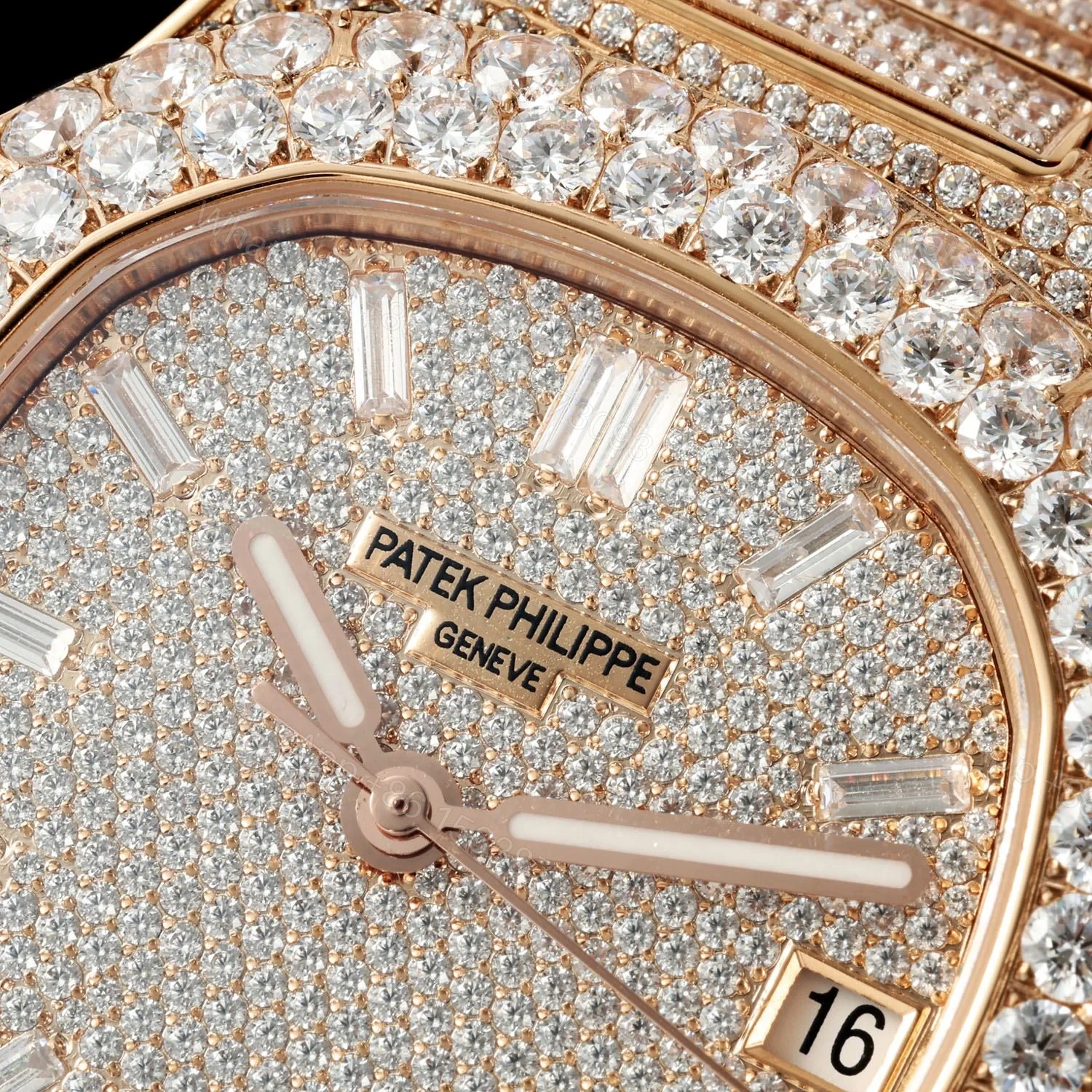 View 6 of Patek Philippe Nautilus 5711 Diamond Pavé Watch 40mm Full Diamond White Gold Style Edition AMG-PP-BD1-5711-2600-FD