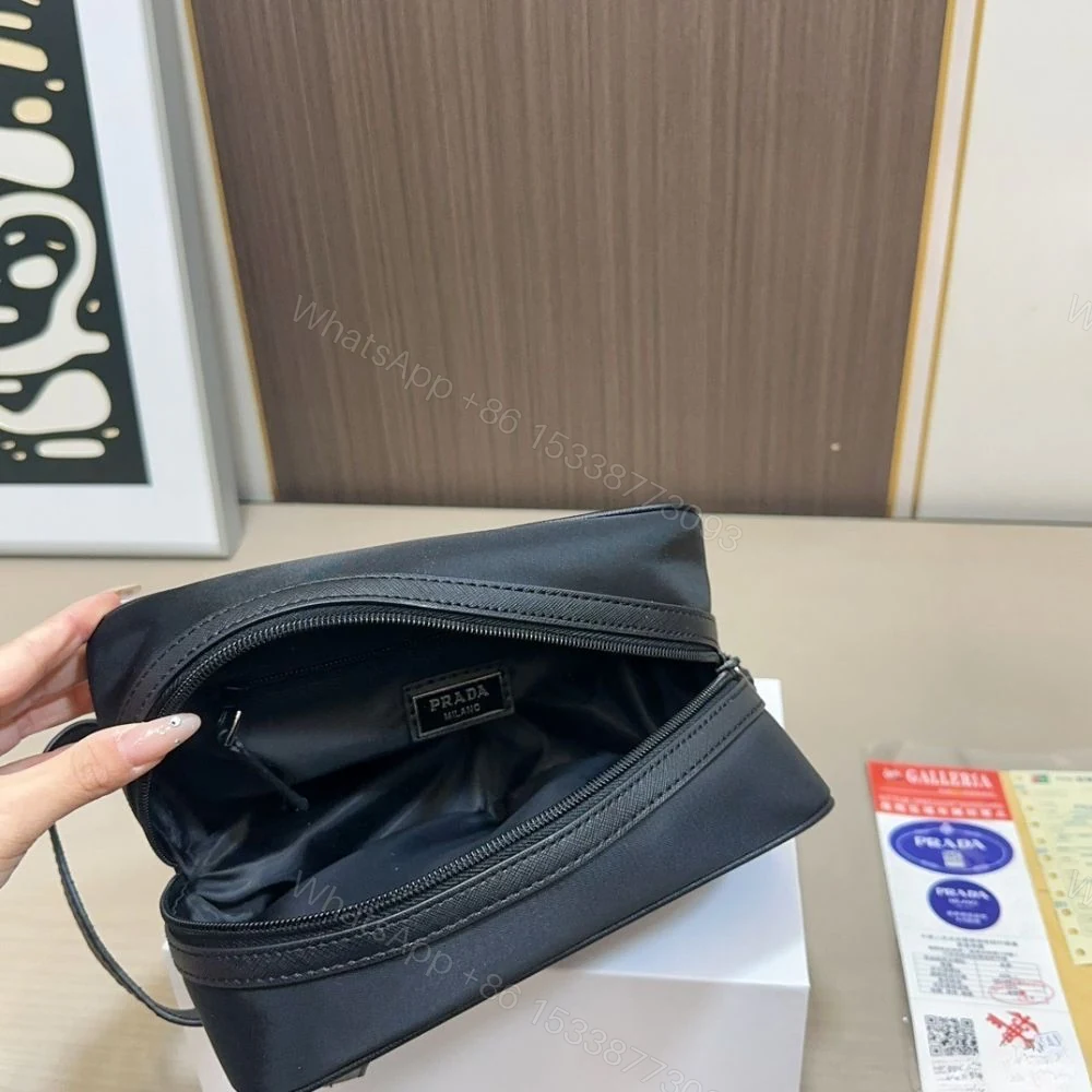 View 8 of Prada ReNylon and Saffiano Travel Black 22Cm