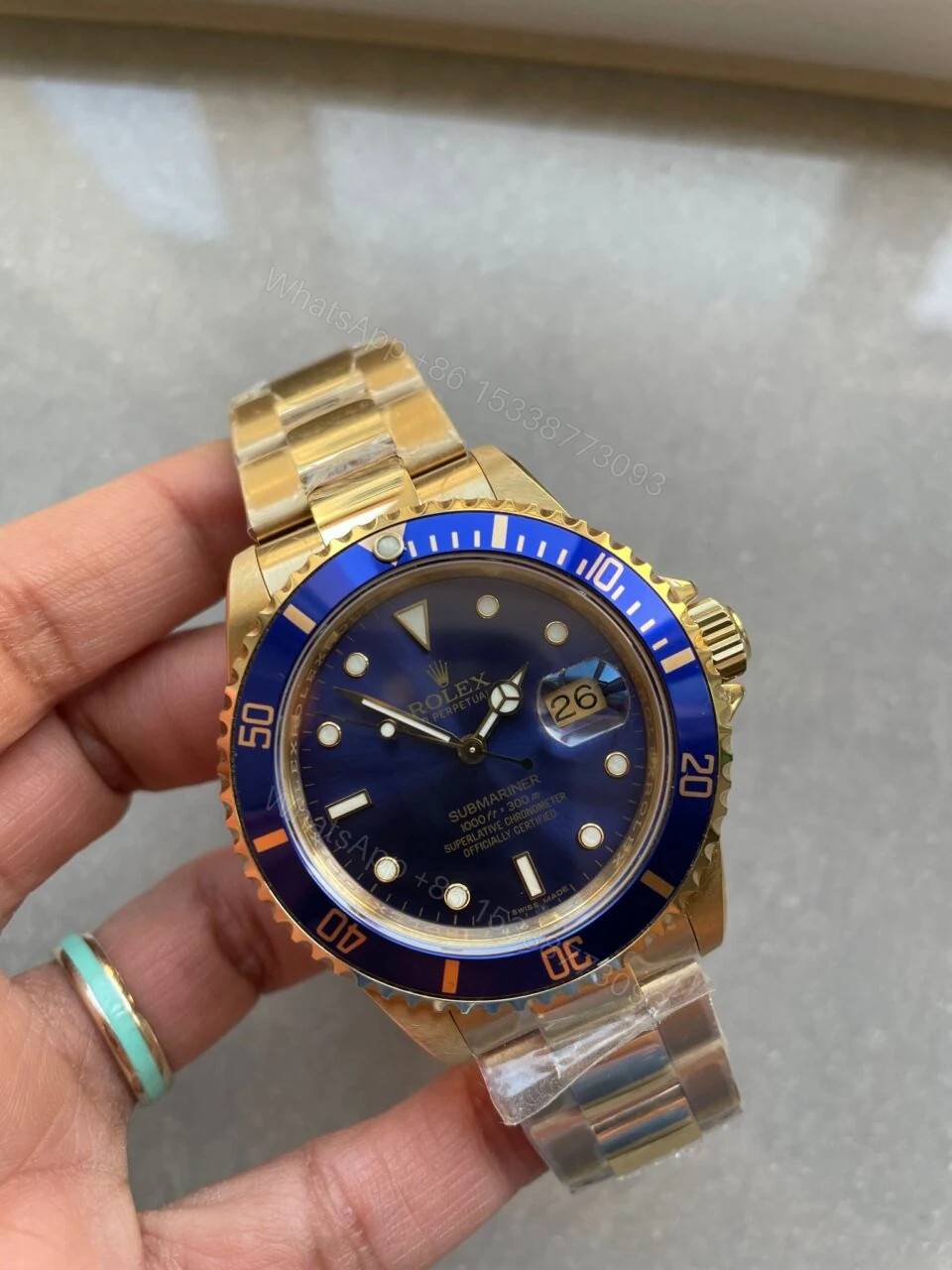 View 10 of Clean Factory 1:1 Rolex Submariner 116618 LB Best Edition Blue Ceramic YG Plated 904L Steel VS3135