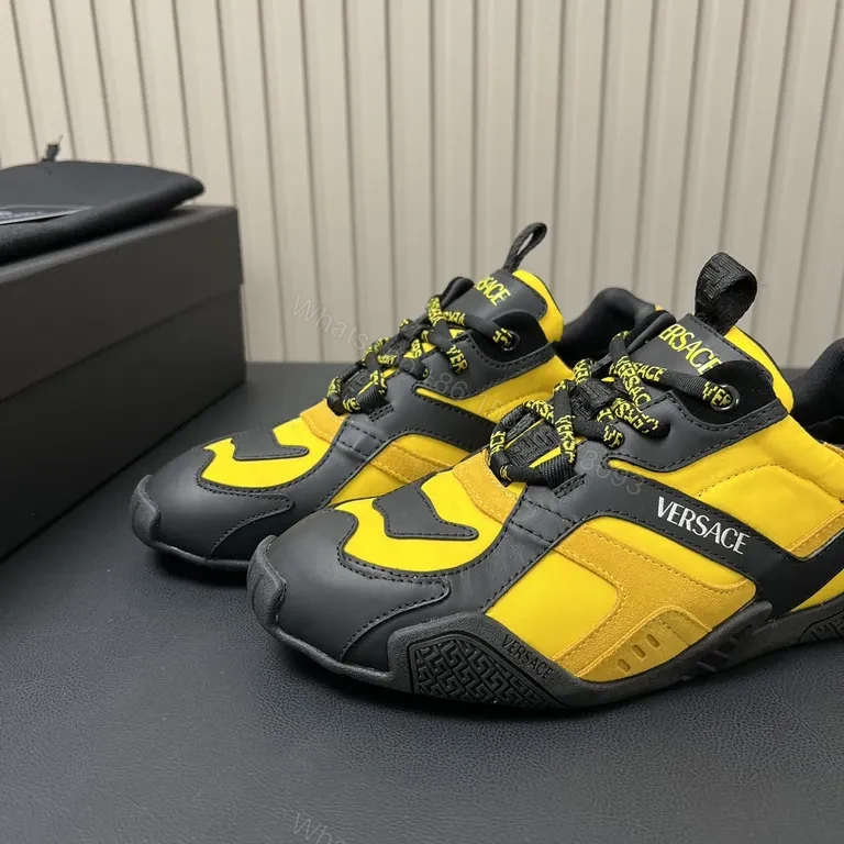 View 7 of Bold Black-Yellow Luxe High-Tops: Versace-Inspired Sneaker