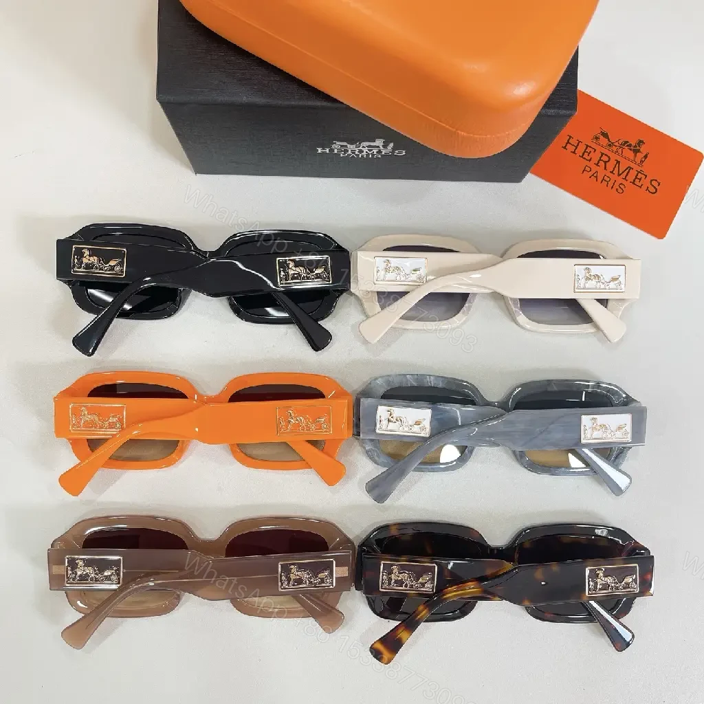 View 4 of Black Frames Contemporary Oversized Sunglasses Hermes Detail Eyewear