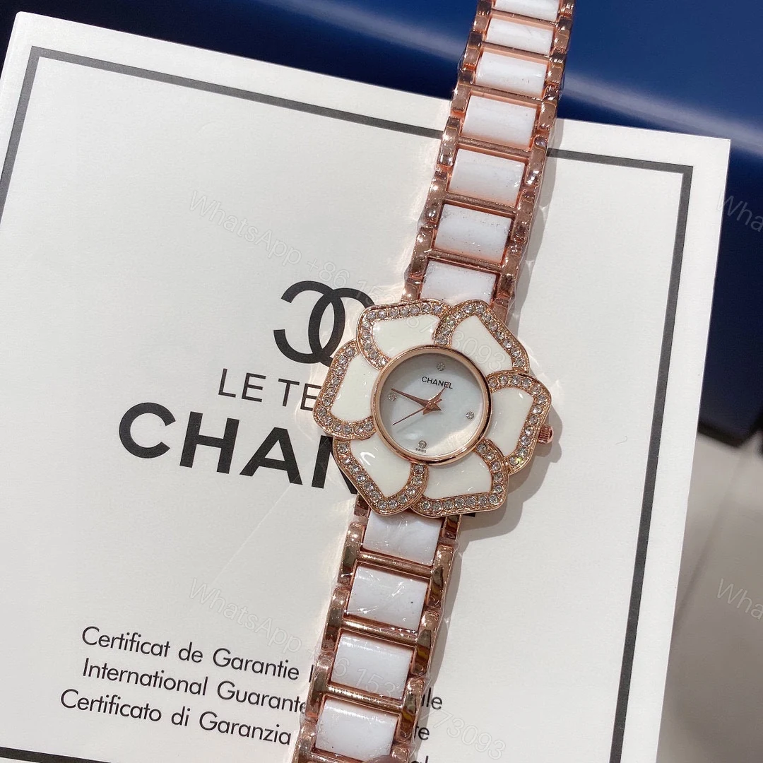 CHANEL Première原單山茶花女錶 玫瑰金陶瓷鏈帶鑽飾 — view 1