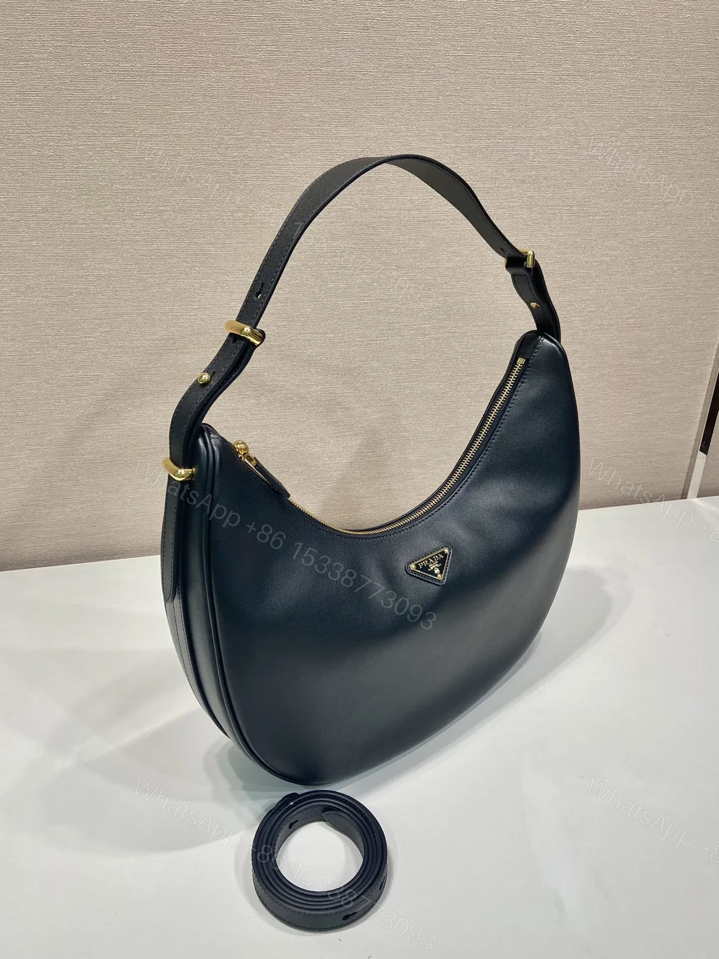View 4 of Prada Arche Small Leather Shoulder Bag