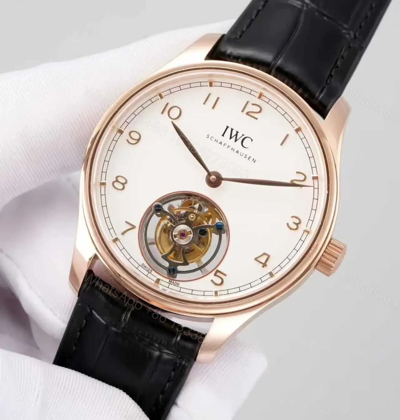 View 3 of IWC Portugieser Hand-Wound Tourbillon Armor Gold / Silver IW5458-01