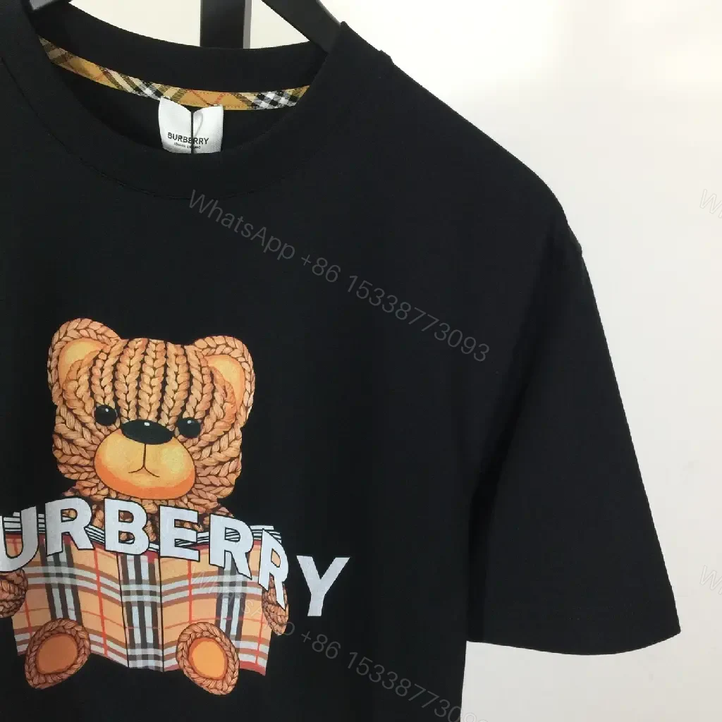 View 5 of Black Cotton Teddy Graphic Tee - Designer-Inspired Bold | Cotton Tee