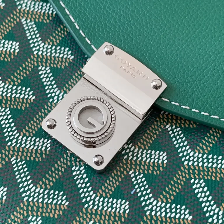 View 7 of Emerald Goyard-Inspired Crossbody: Textured Luxe Bag