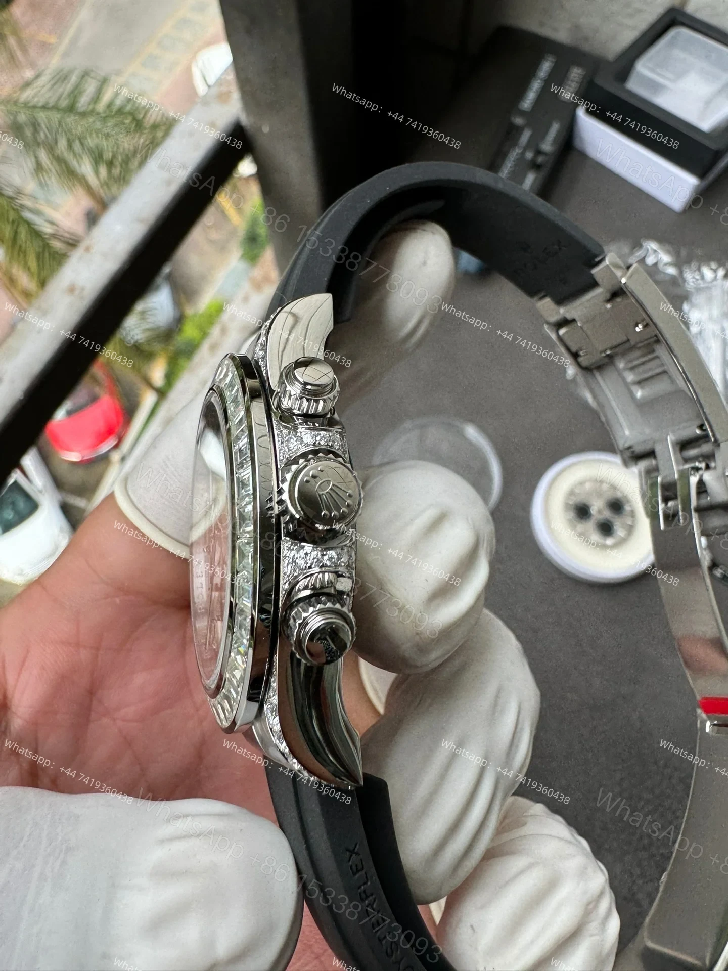 View 7 of Rolex Daytona Super Clone 126539TBR Diamond Gray Dial 4131 Movement