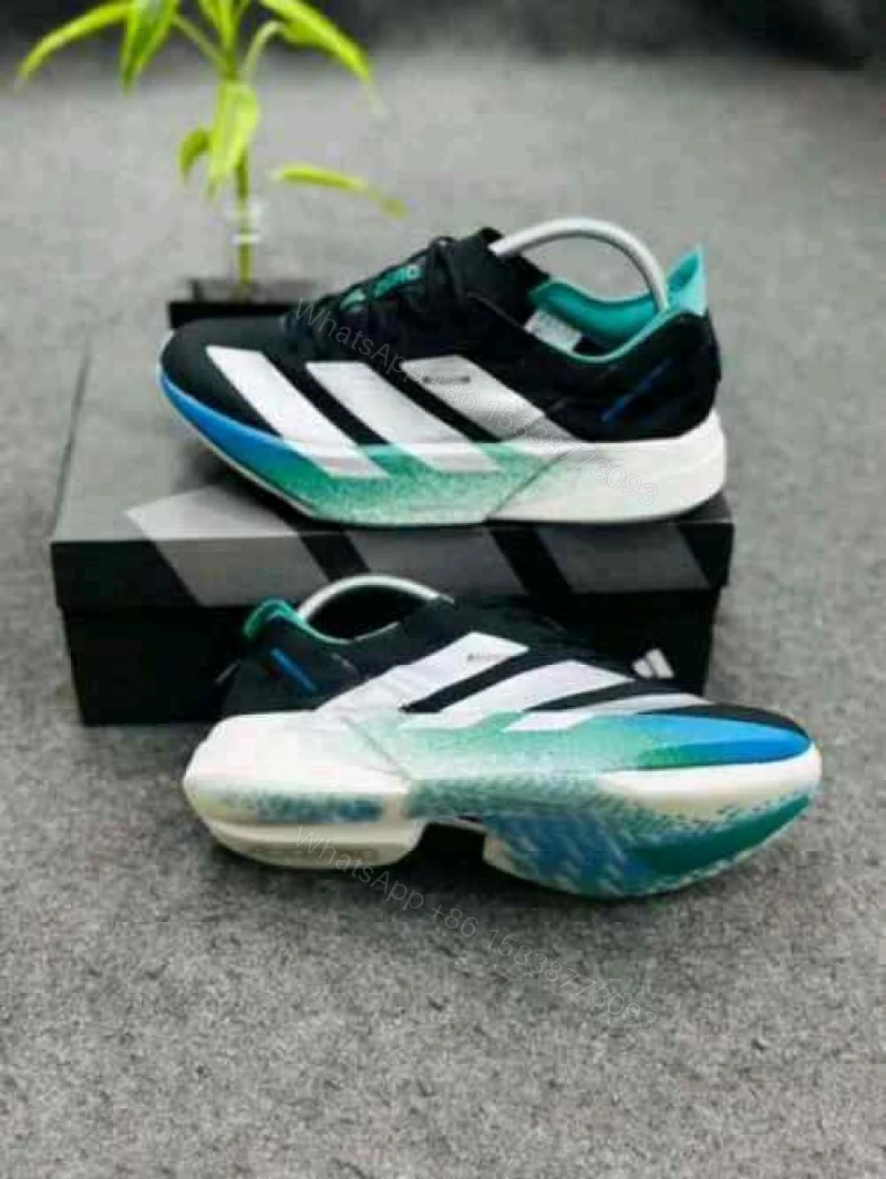 View 4 of First Copy Adidas Adizero Adios Black White Green Blue Men’s Sneakers