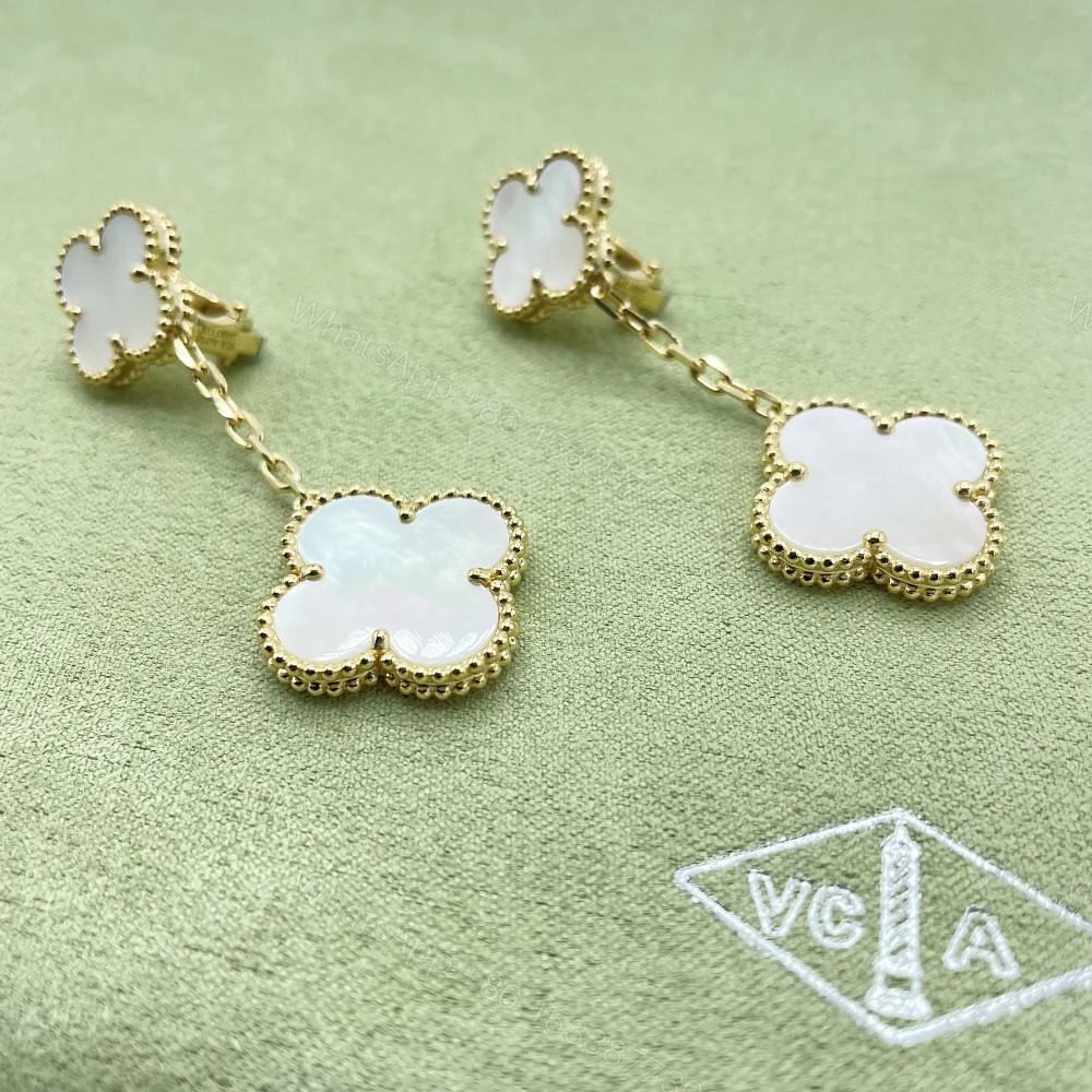 VCA Magic Alhambra Earrings, Mother of Pearls — view 1