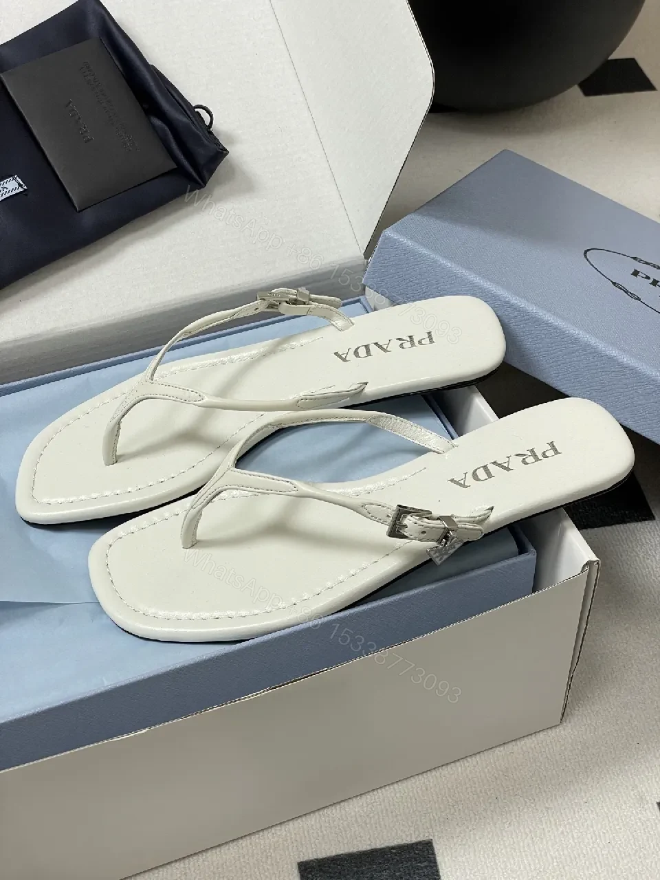 View 6 of Minimalist White Leather Sandals with Delicate Straps — All-Day Comfort