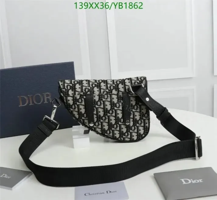View 2 of Dior Saddle Belt Bag Replica in Oblique Jacquard YB18622 – Mirror 1:1