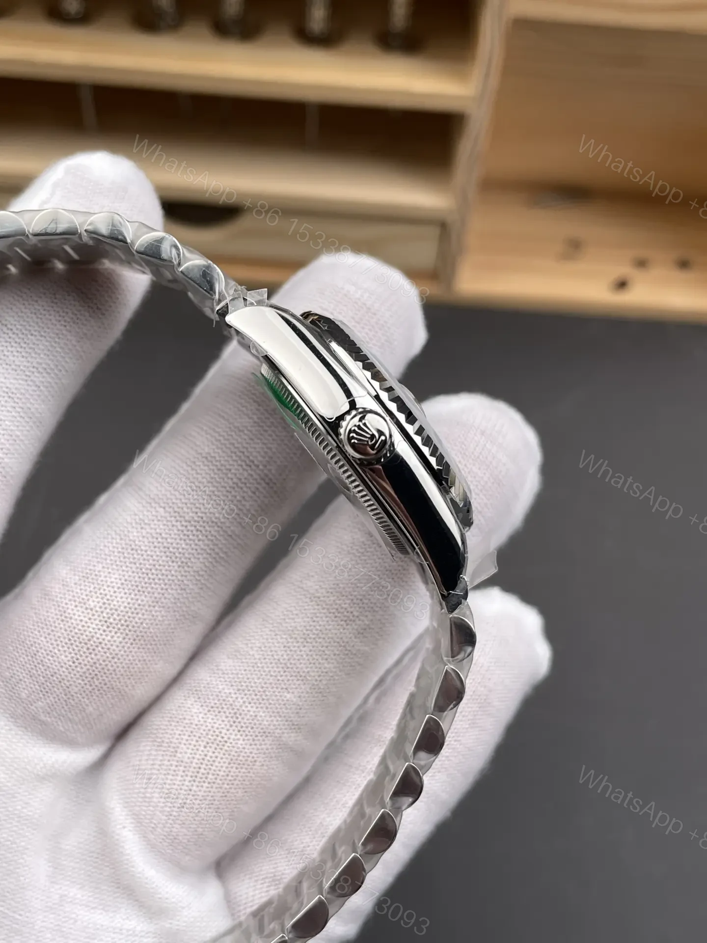 View 4 of Rolex Datejust 31 White Gold Fluted President Blue 178279-0041