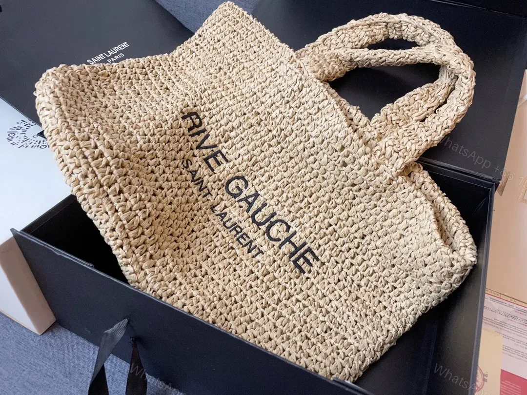 View 3 of Saint Laurent Rive Gauche Linen Tote Bag