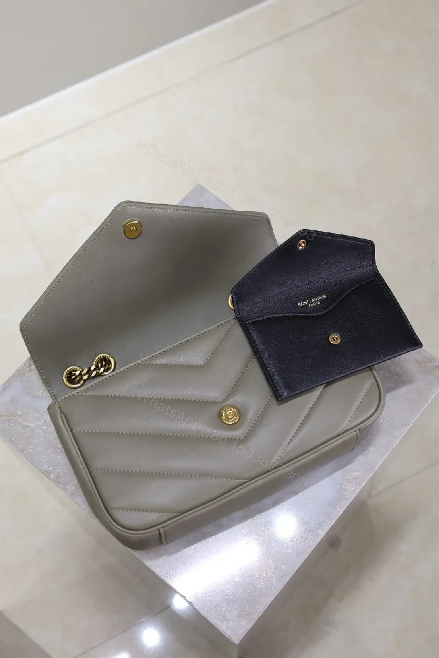 View 2 of Quilted Leather Bag with Gold Hardware, Structured, Versatile Tote