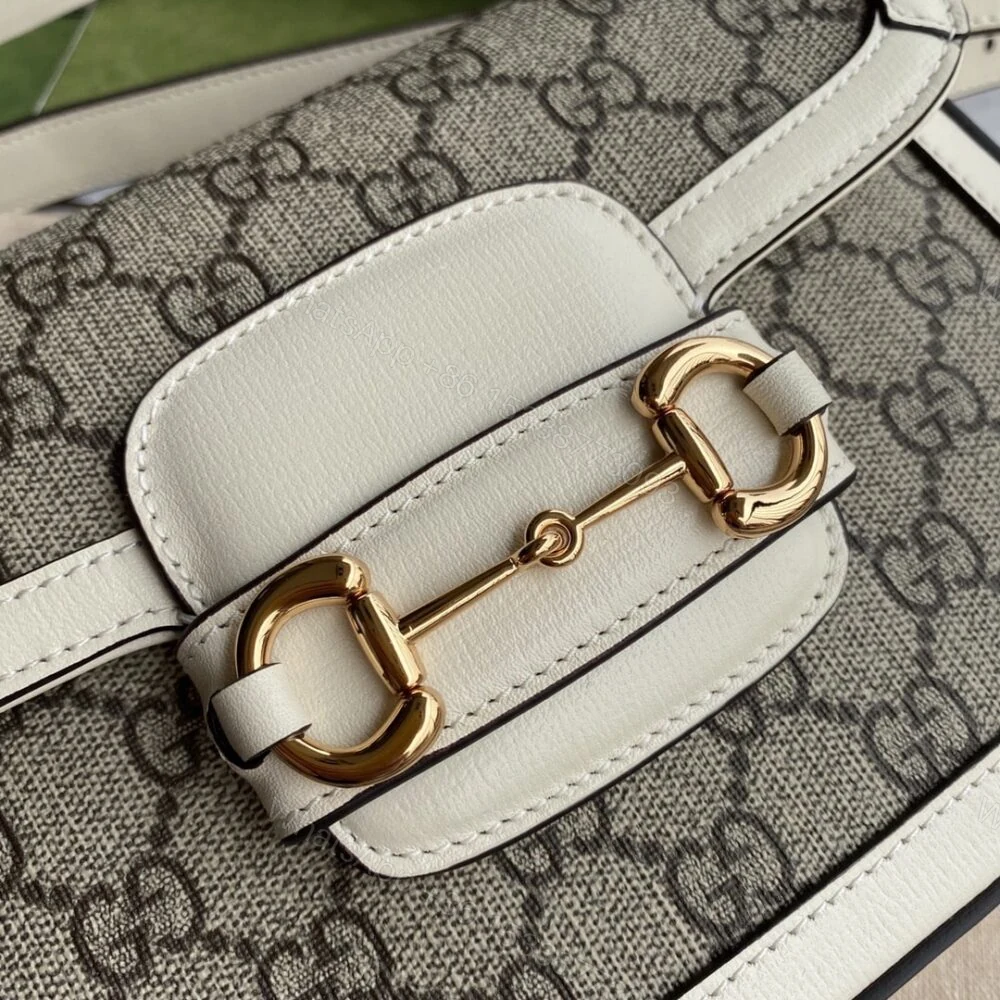 View 3 of Gucci Horsebit 1955 Mini Bag Beige And White 20Cm 658574 HUHHG 9759