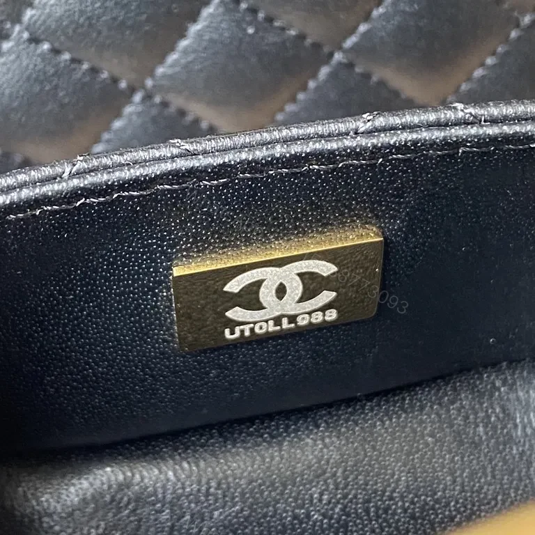 View 9 of Round Wood-Panel Shoulder Bag with Logo