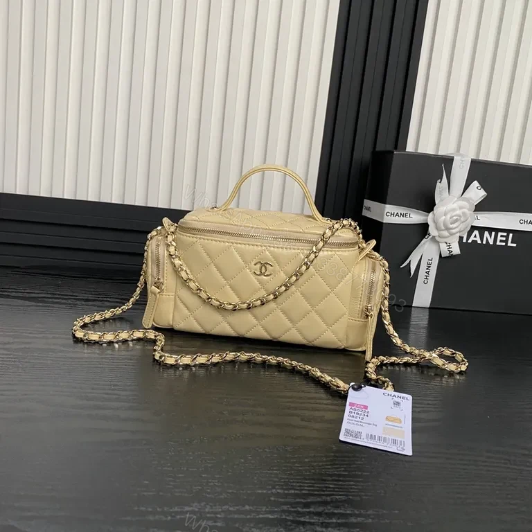 Gold Quilted Chanel-Style Mini Bag — Crossbody Luxury Carry — view 1