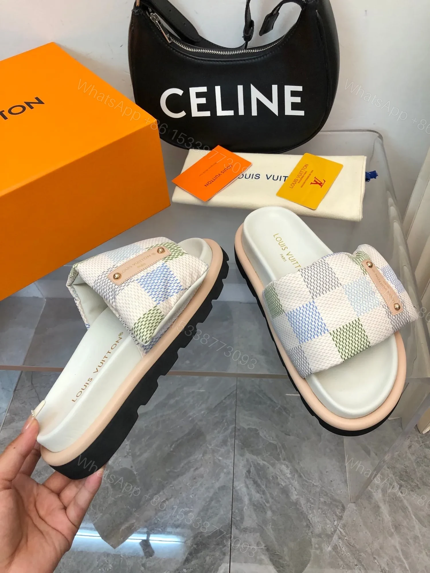 View 4 of LV Women Multi Color Patterned Fabric Slippers