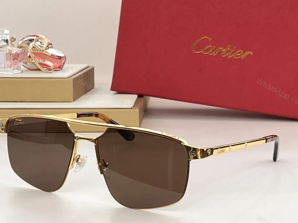 View 8 of Charcoal Cartier Metal Sunglasses: UV400, Polarized, Luxury Style