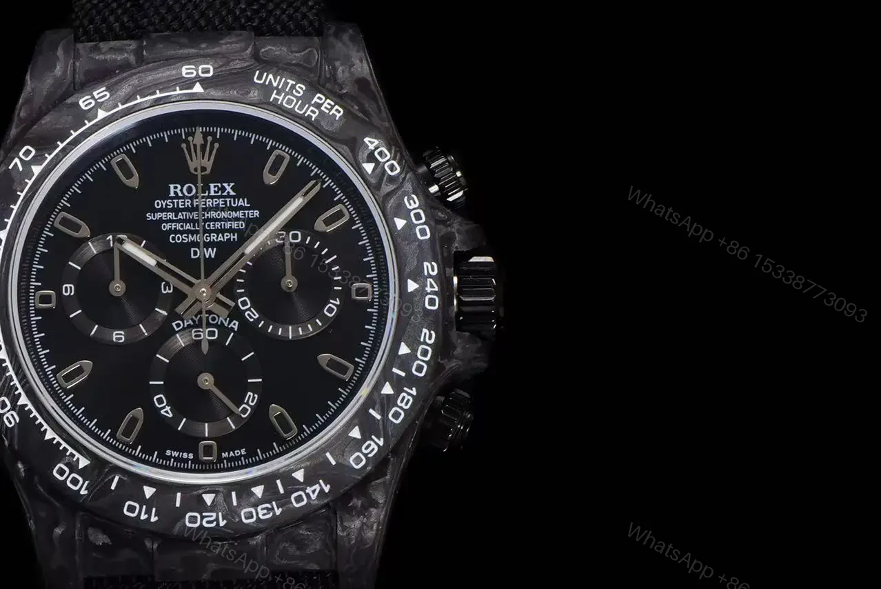 View 12 of Replica DiW Rolex Daytona Black & Gold Carbon