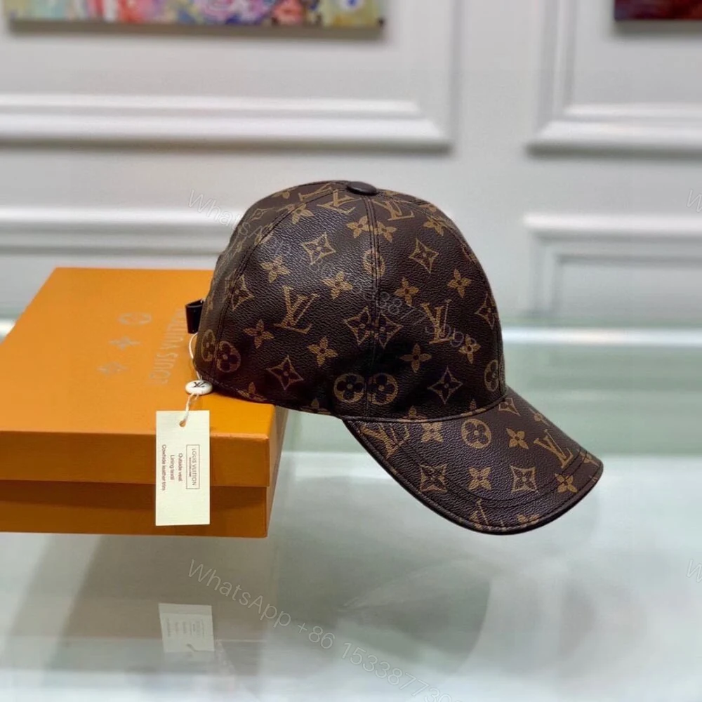 View 2 of Louis Vuitton Monogram Coated Canvas Cap Brown