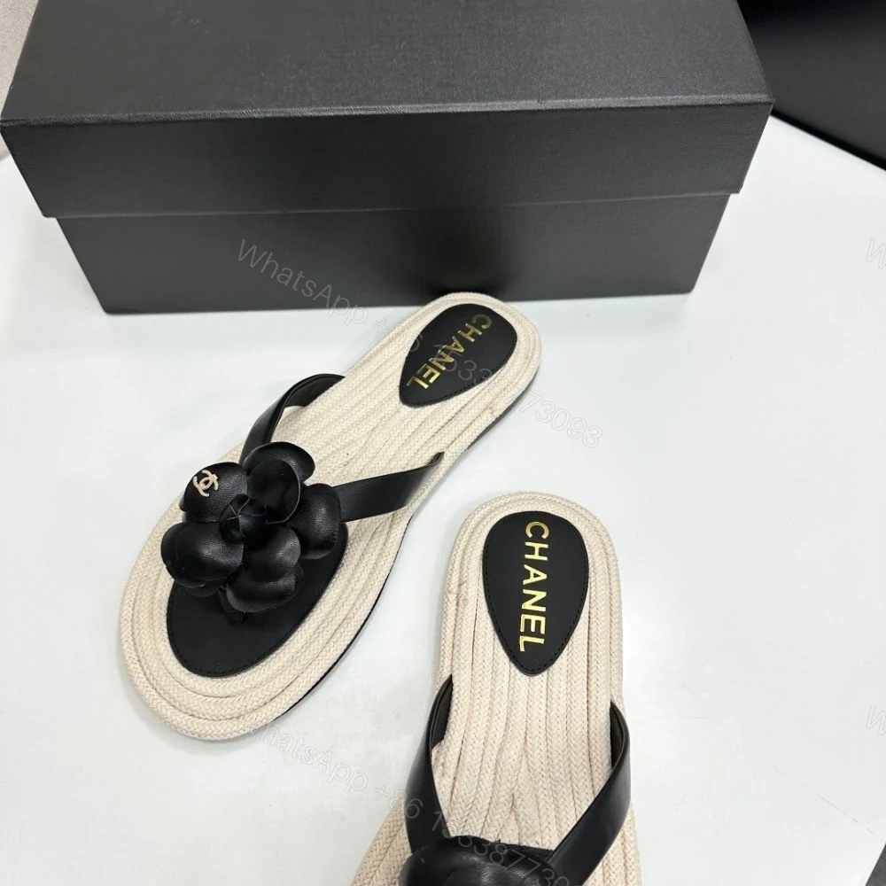 View 10 of Chanel Thong With Camellia Black