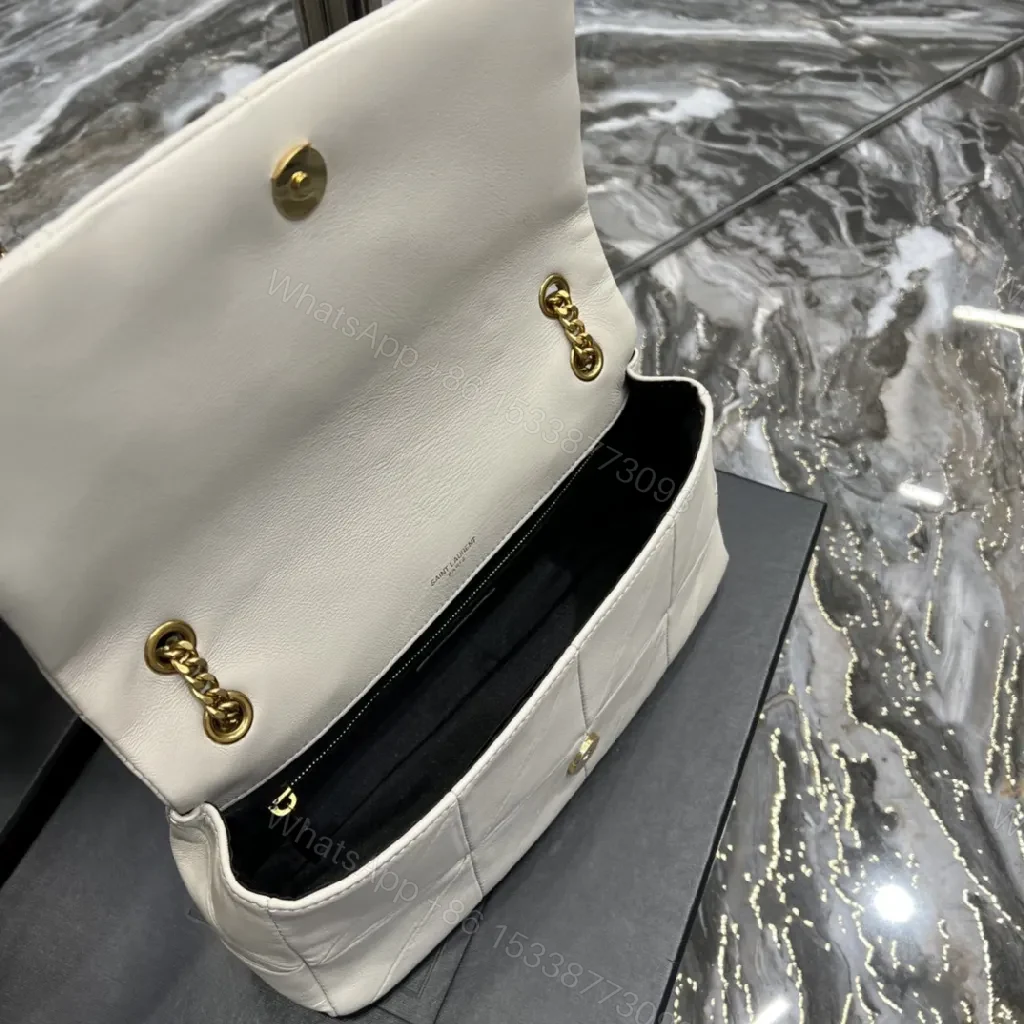 View 9 of Quilted Neutral Crossbody Bag — Gold Chain, Subtle Luxe