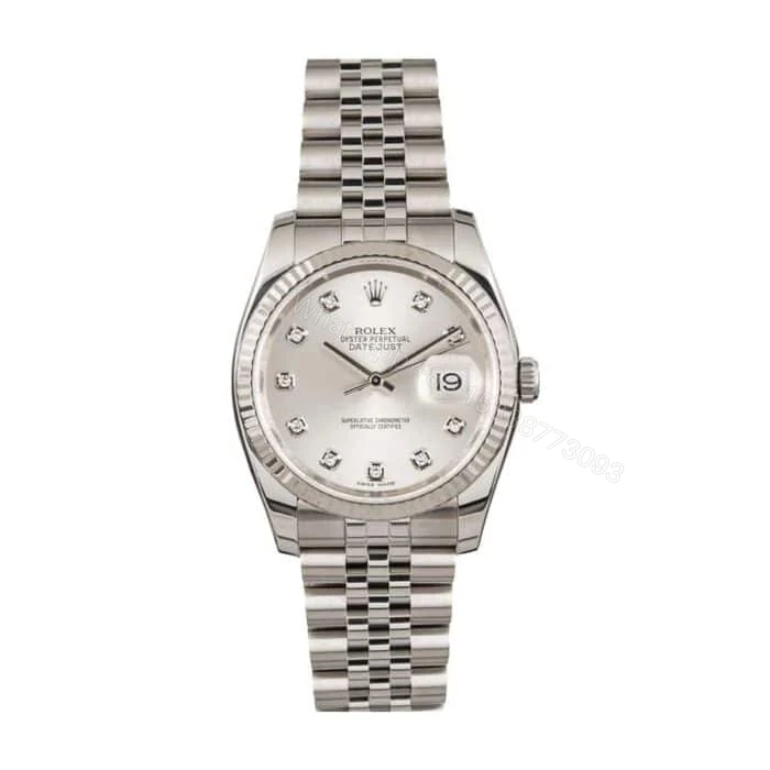 View 4 of Rolex Datejust 116234-0084 Super Clone : Steel Fluted Bezel Silver Dial 36mm
