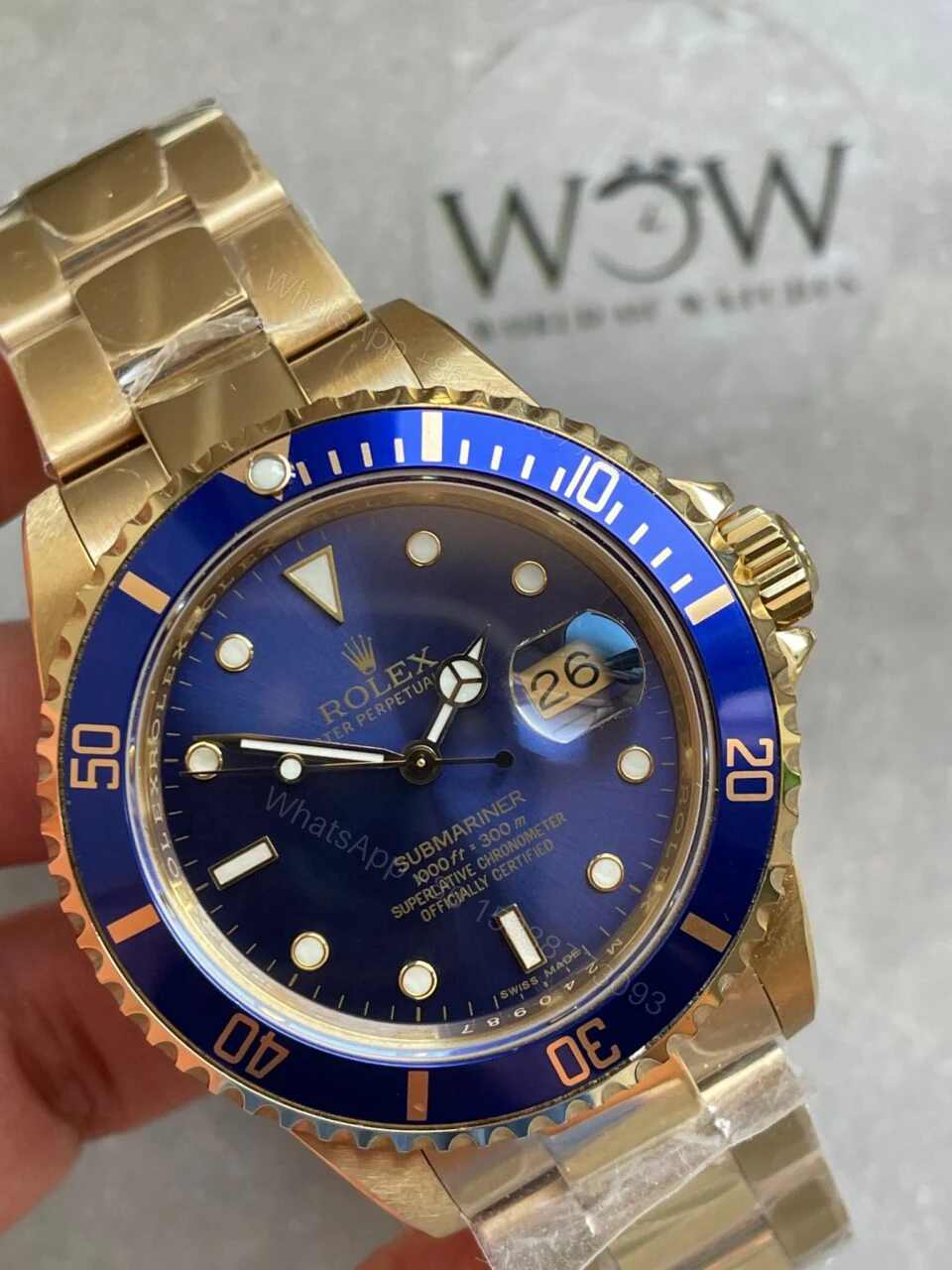 View 2 of Clean Factory 1:1 Rolex Submariner 116618 LB Best Edition Blue Ceramic YG Plated 904L Steel VS3135