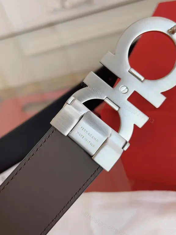View 3 of Leather Belt + Full-Grain Leather + Modern + Signature Double-Ring Buckle + Belt