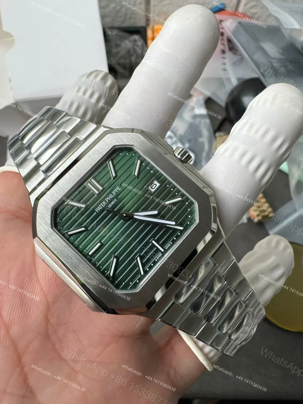 View 9 of Patek Philippe Super Clone Cubitus 5821/1A-001 Green Dial 45MM
