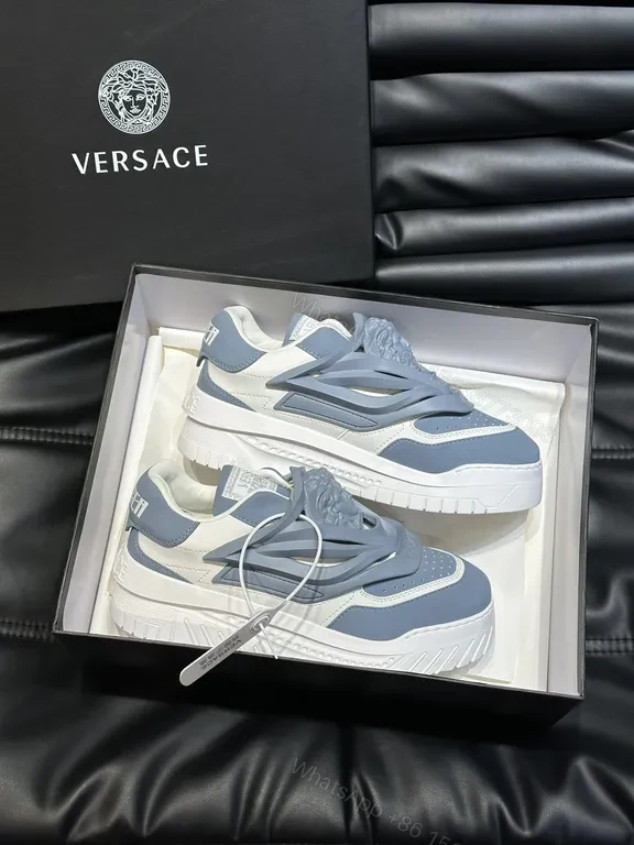 View 2 of Blue-Gray Soft-Blend Sneakers: Luxe Streetwear Comfort