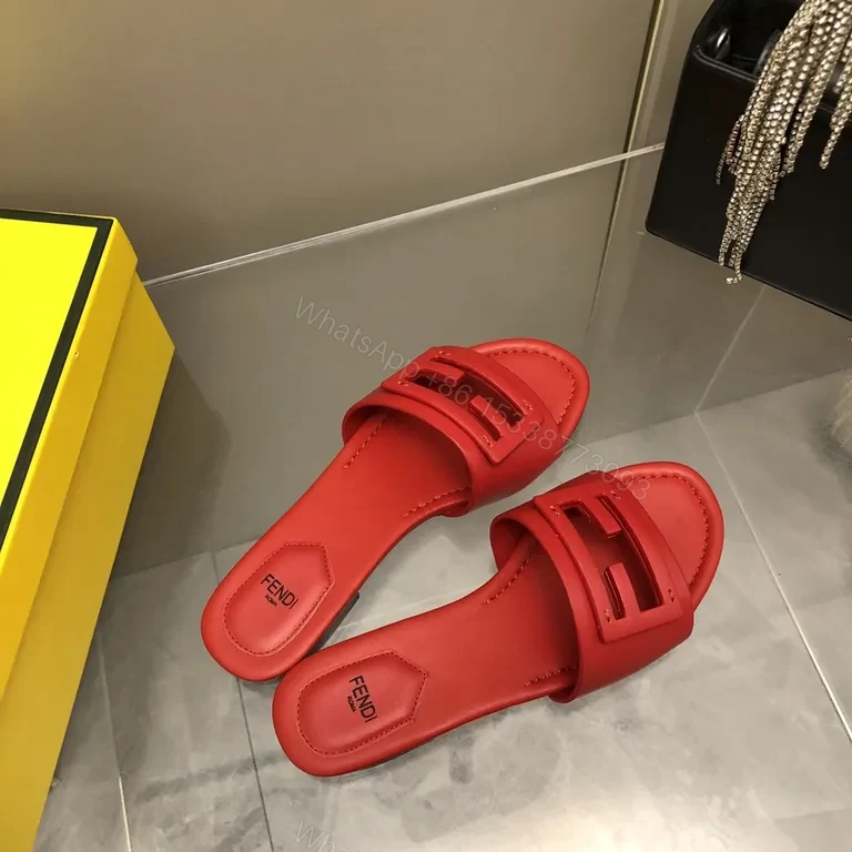 View 6 of Bold Red Leather Sandals with Signature Hardware Strap