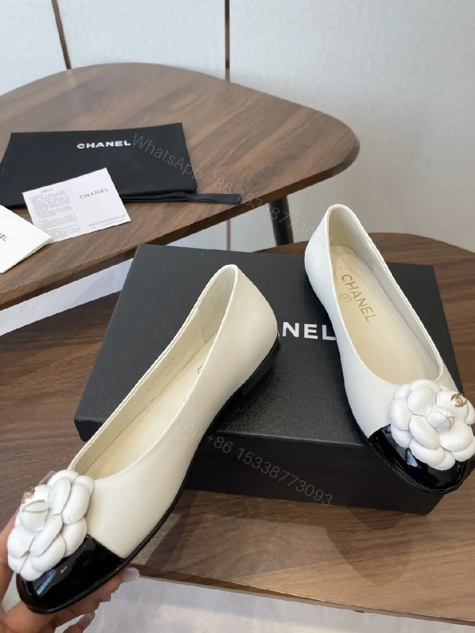 View 9 of Elegant Camellia Two-Tone Flat Shoes with Comfort