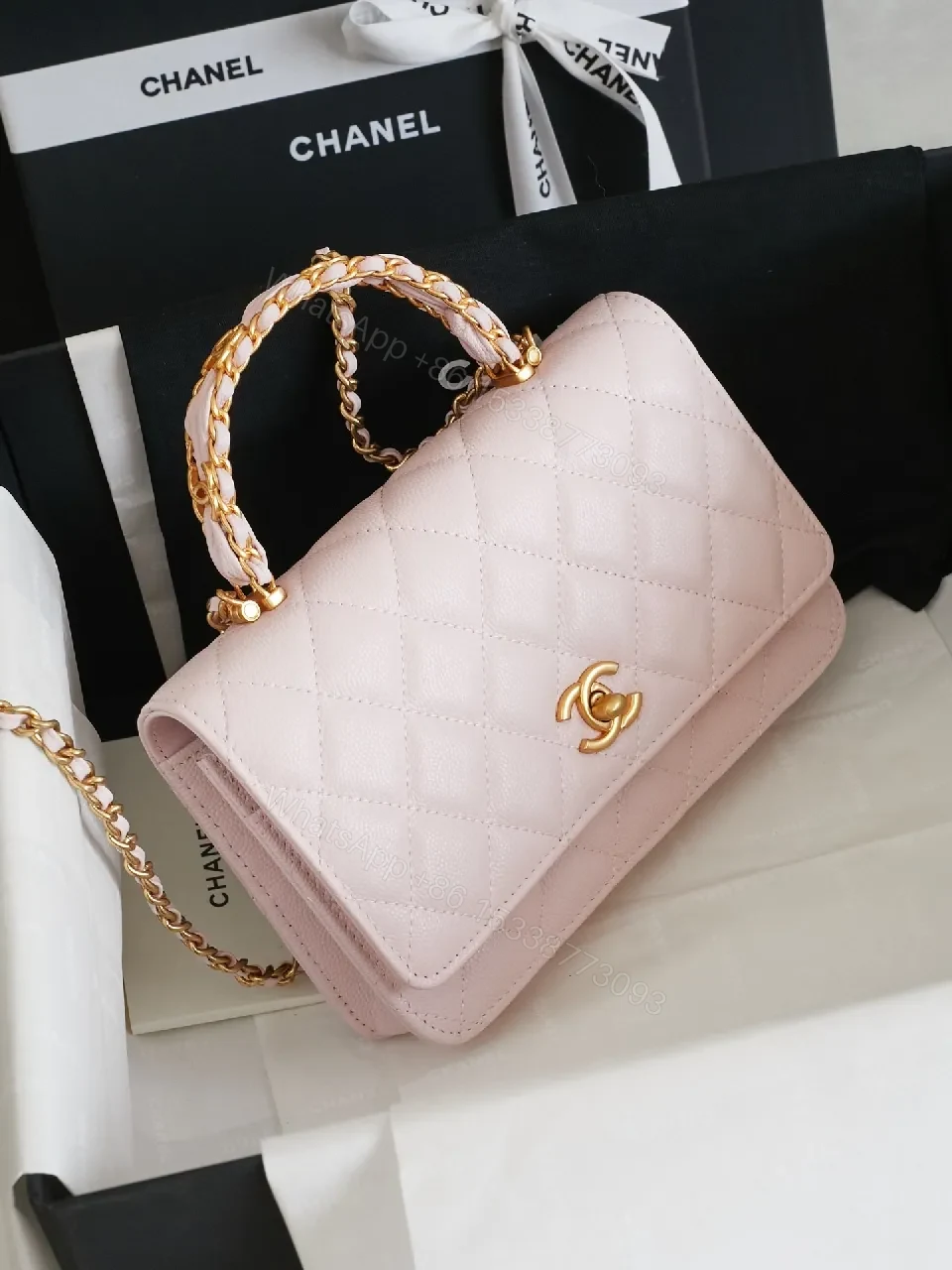 View 9 of Soft Pink Quilted Mini Bag - Luxe, Compact, All-Day Elevation