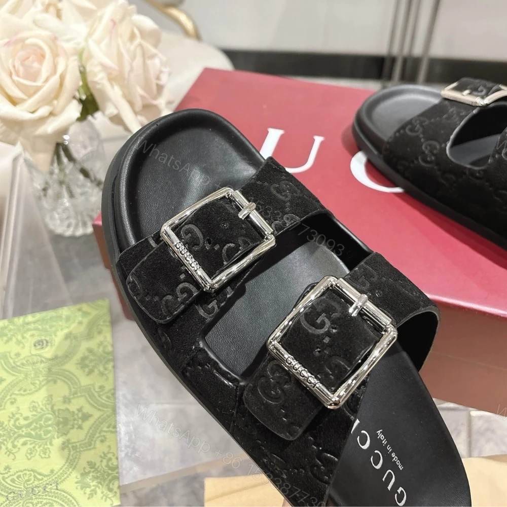 View 5 of GUCCI WOMEN’S SLIDE SANDAL BLACK ‎816380 AADUO 1000