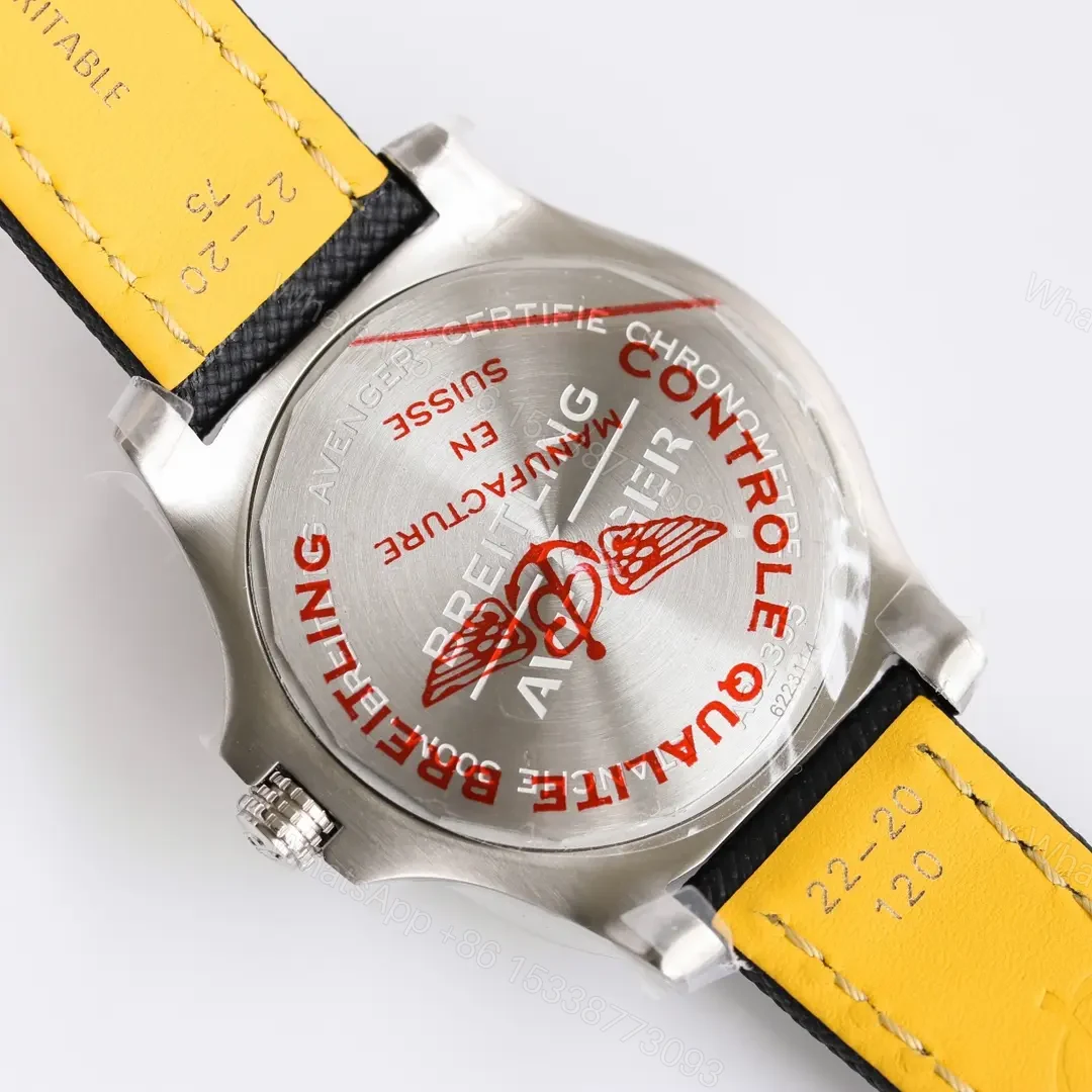 View 2 of Breitling Avenger Automatic GMT 45 Watch – Black Dial, Stainless Steel Case, Black Strap