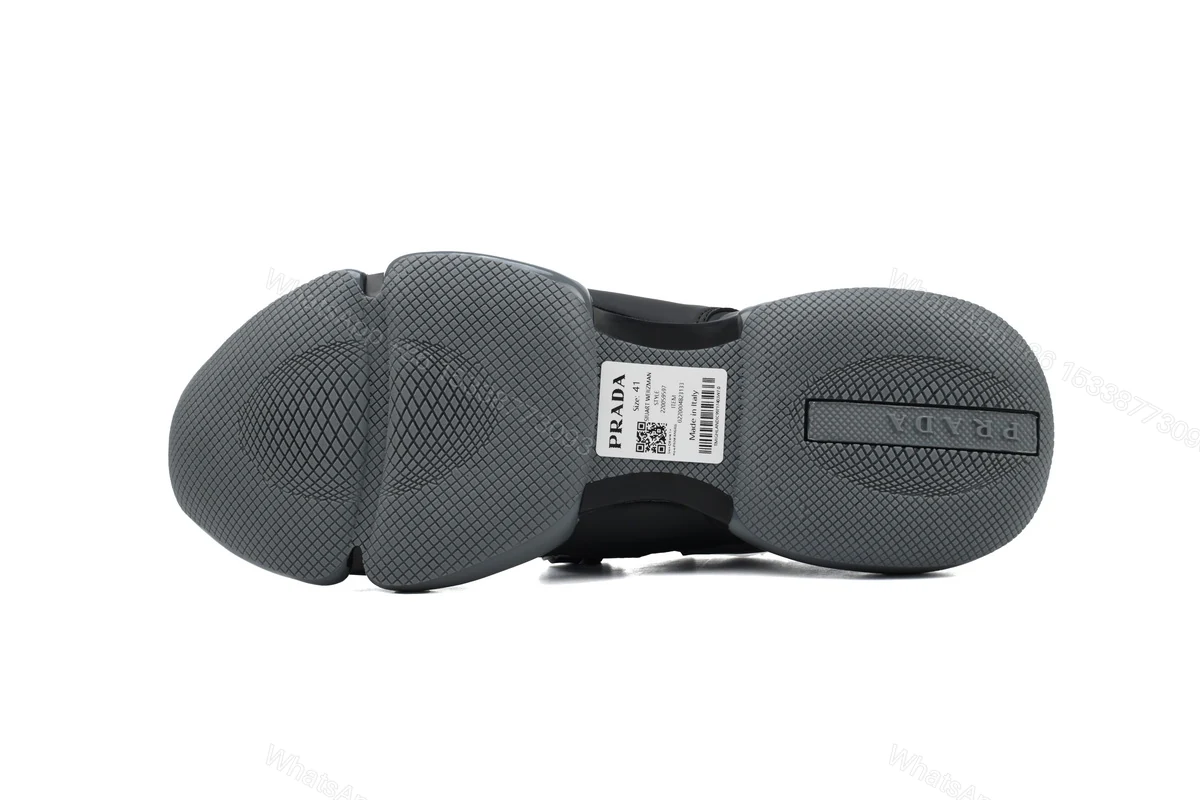 View 4 of Prada Cloudbust Velcro sneakers Black and White