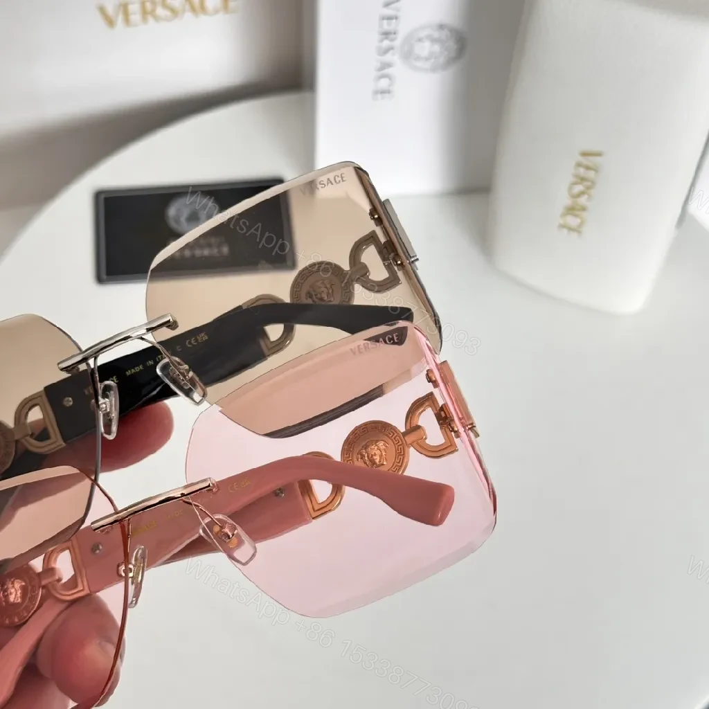 View 3 of Rose-Gold Accented Oversized Sunnies - Statement Luxury Shades