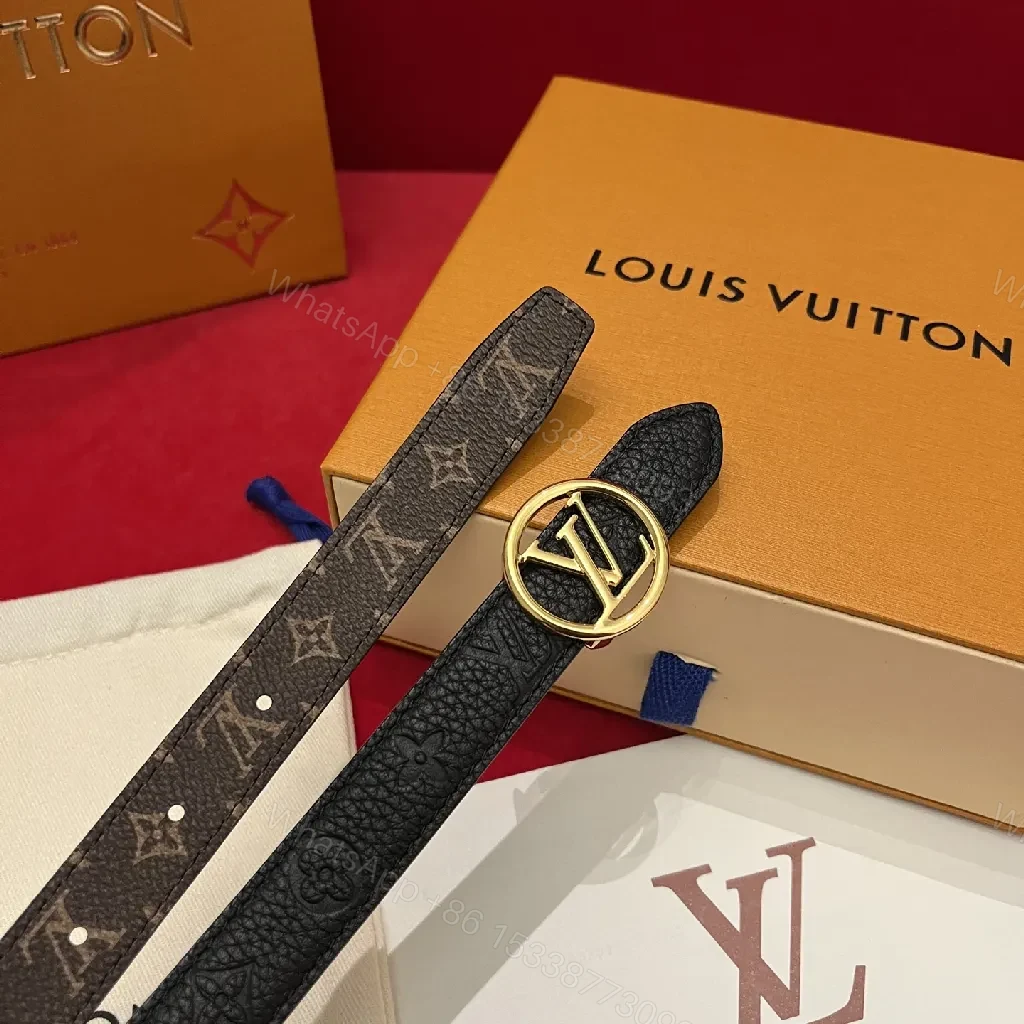 View 4 of Minimalist Black Pebbled Leather Belt with Gold Emblem