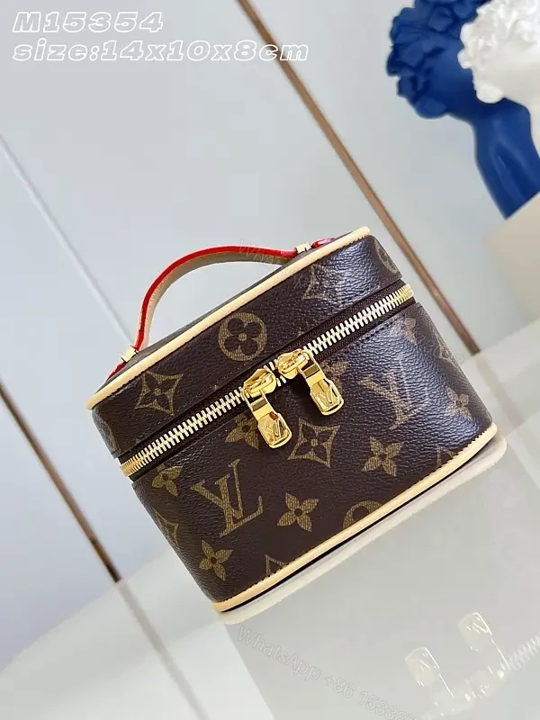 Dark Brown LV Monogram Vanity Bag with Gold Zippers — view 1