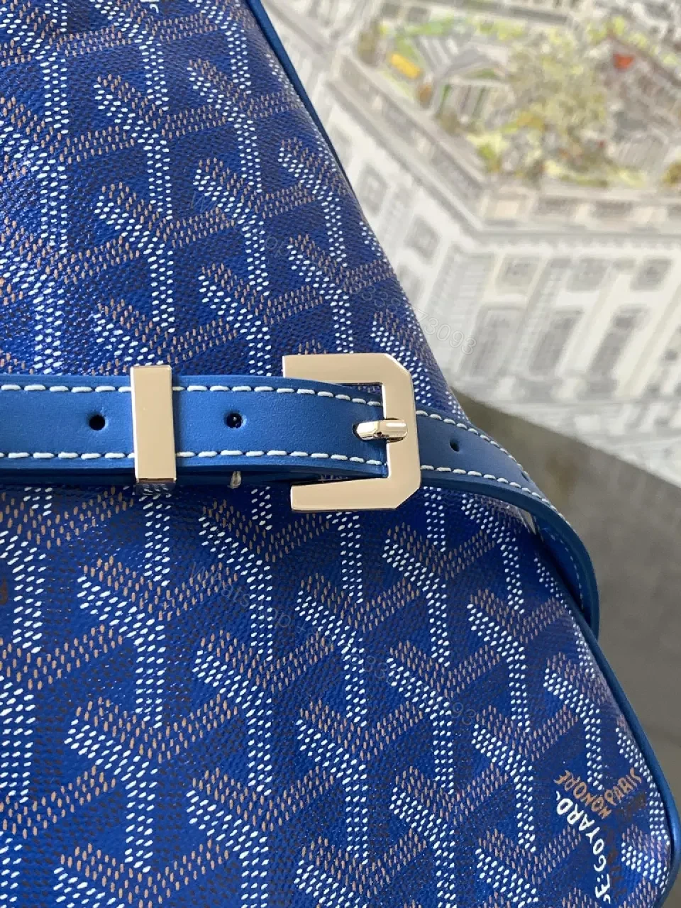 View 3 of Blue Crossbody: Patterned Luxury, Everyday Convenience