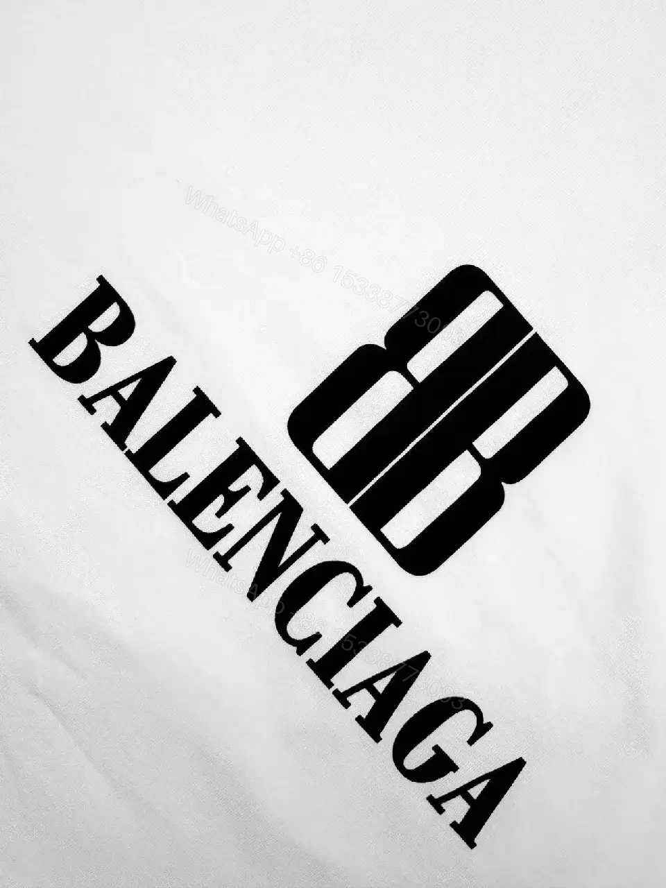 View 8 of White Cotton Minimalist Logo Tee with Signature Graphic