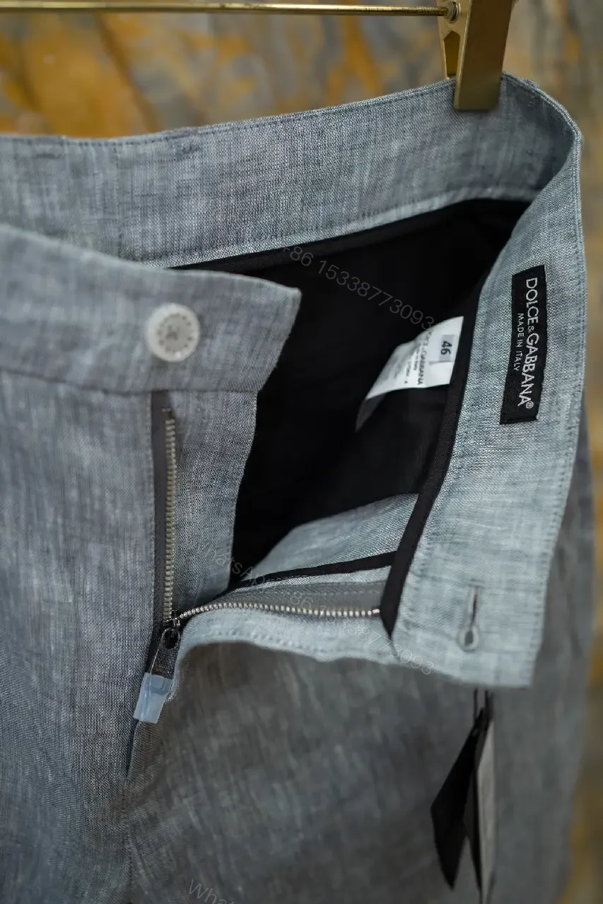View 3 of light blue linen-blend shorts with front pockets for smart-casual wear