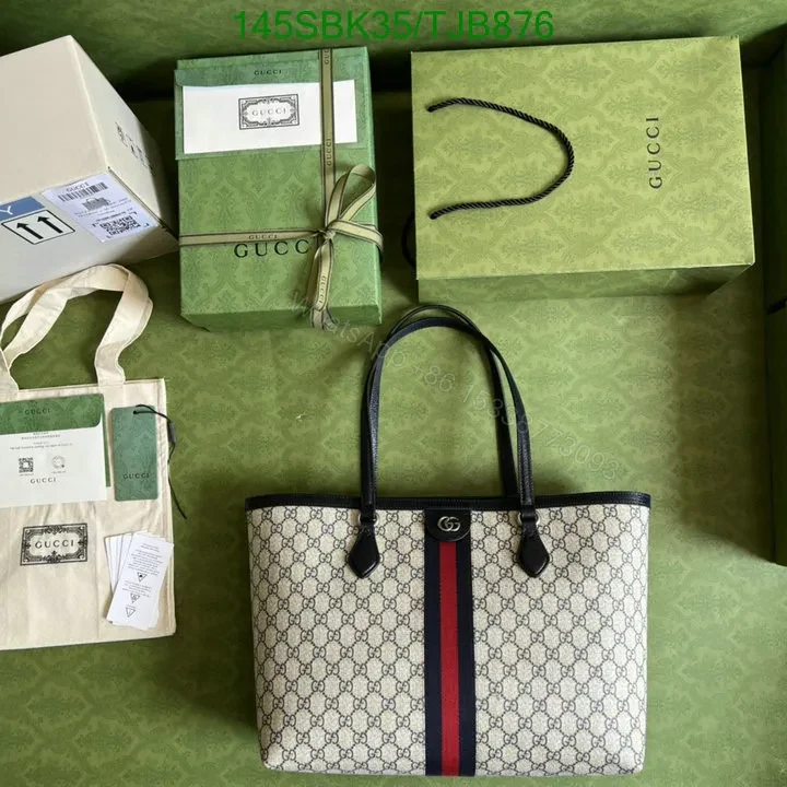 View 29 of Gucci Beige and Blue Medium Tote Bag in GG Supreme Canvas HB685